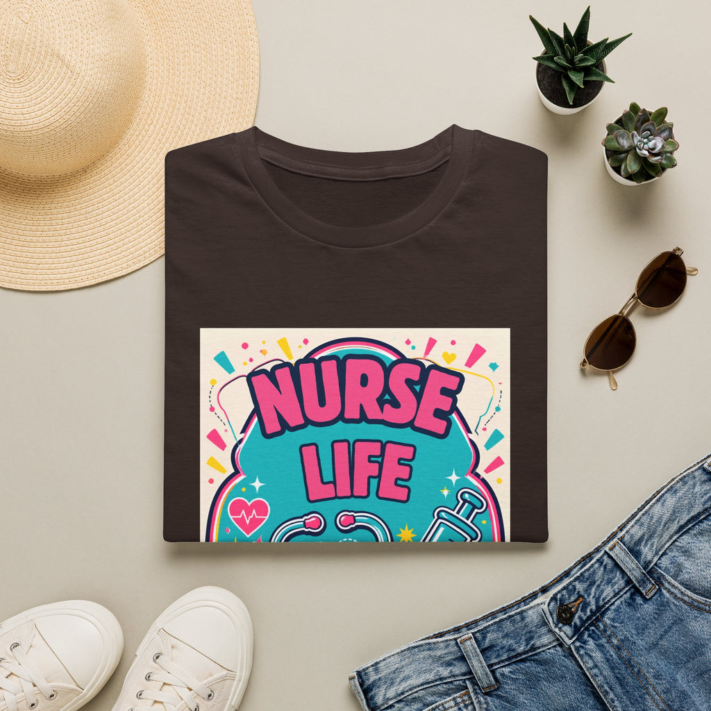 Nurse Life T-Shirt — Colorful Stethoscope & Syringe Graphic for Nurses