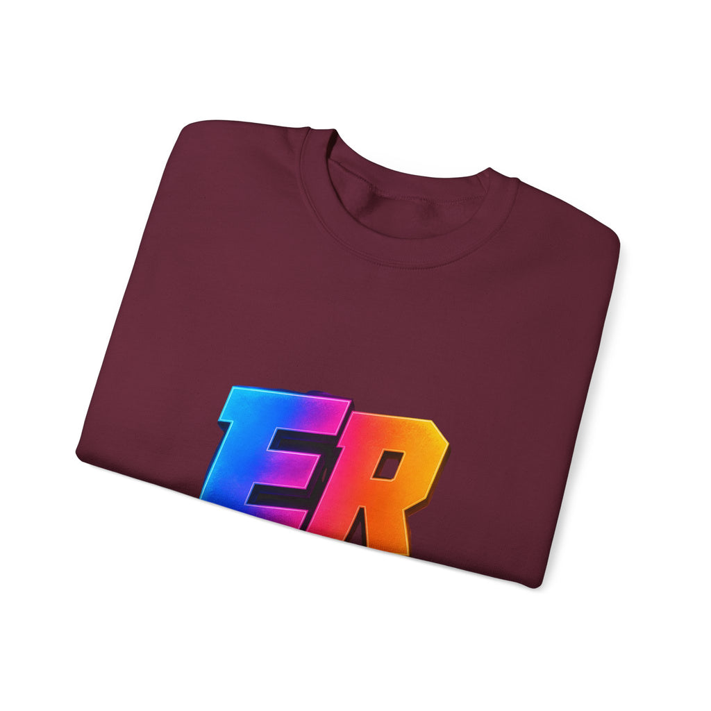 ER Crew Sweatshirt – Colorful Retro Gradient Logo Crewneck