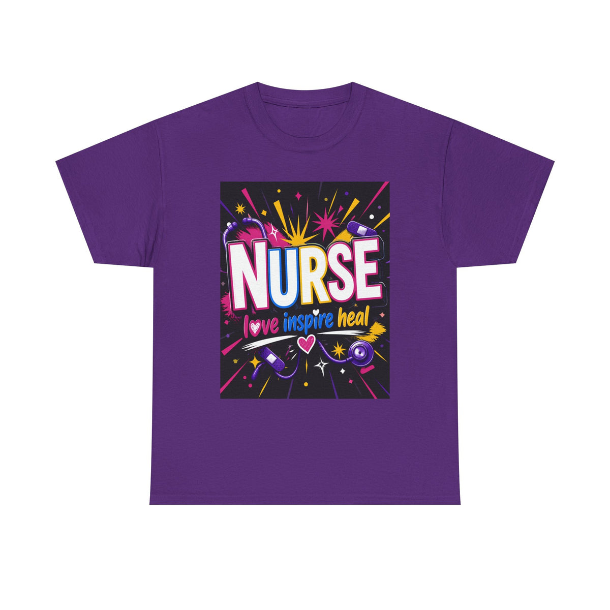 Nurse I Love, Inspire, Heal T-Shirt — Colorful Appreciation Tee for Nurses