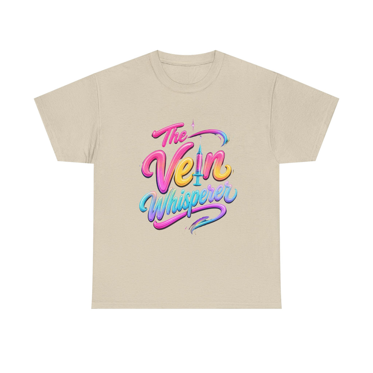 The Vein Whisperer T-Shirt — Colorful Retro Script Medical Enthusiast Tee