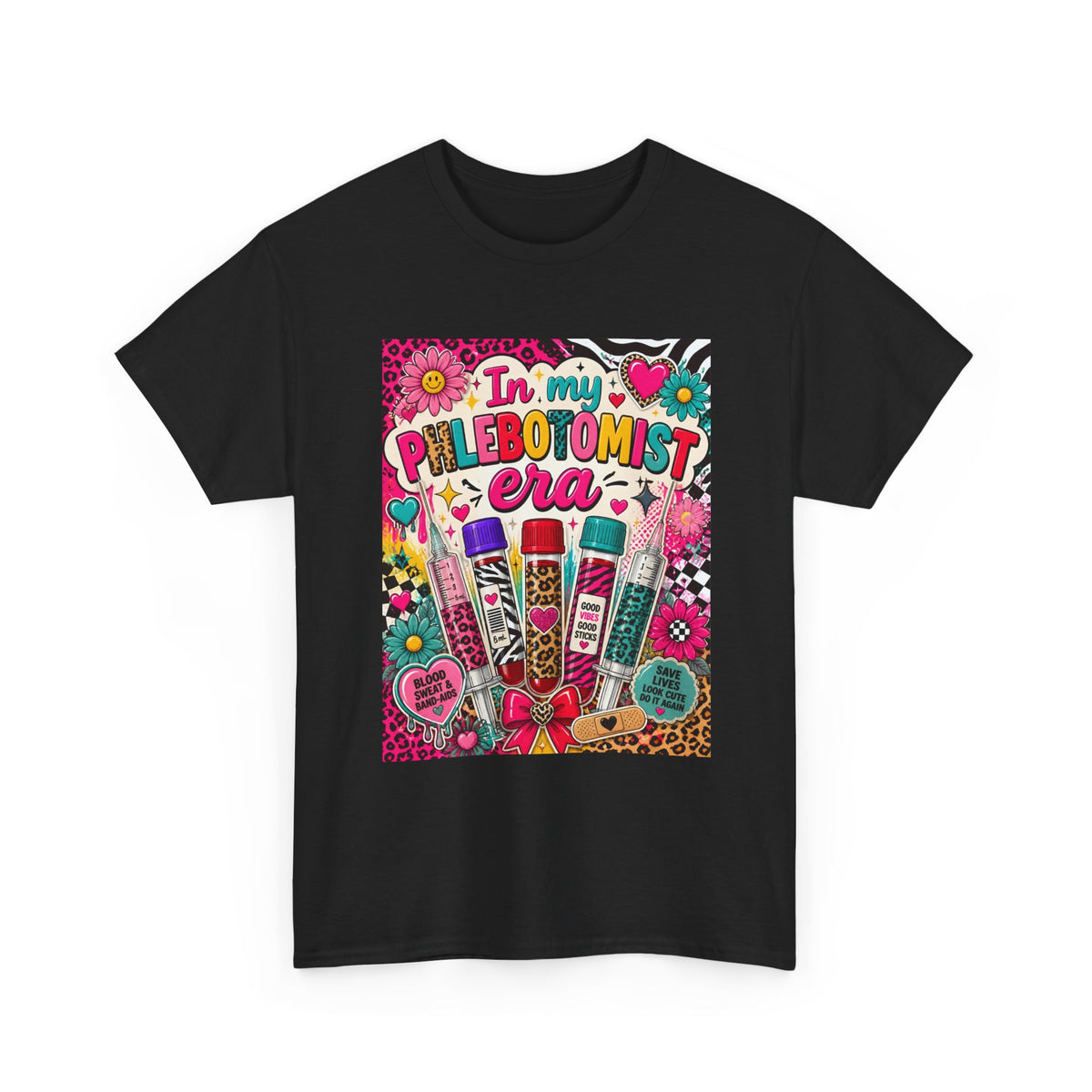 Phlebotomist Era T‑Shirt — Retro Colorful Medical Tech Tee
