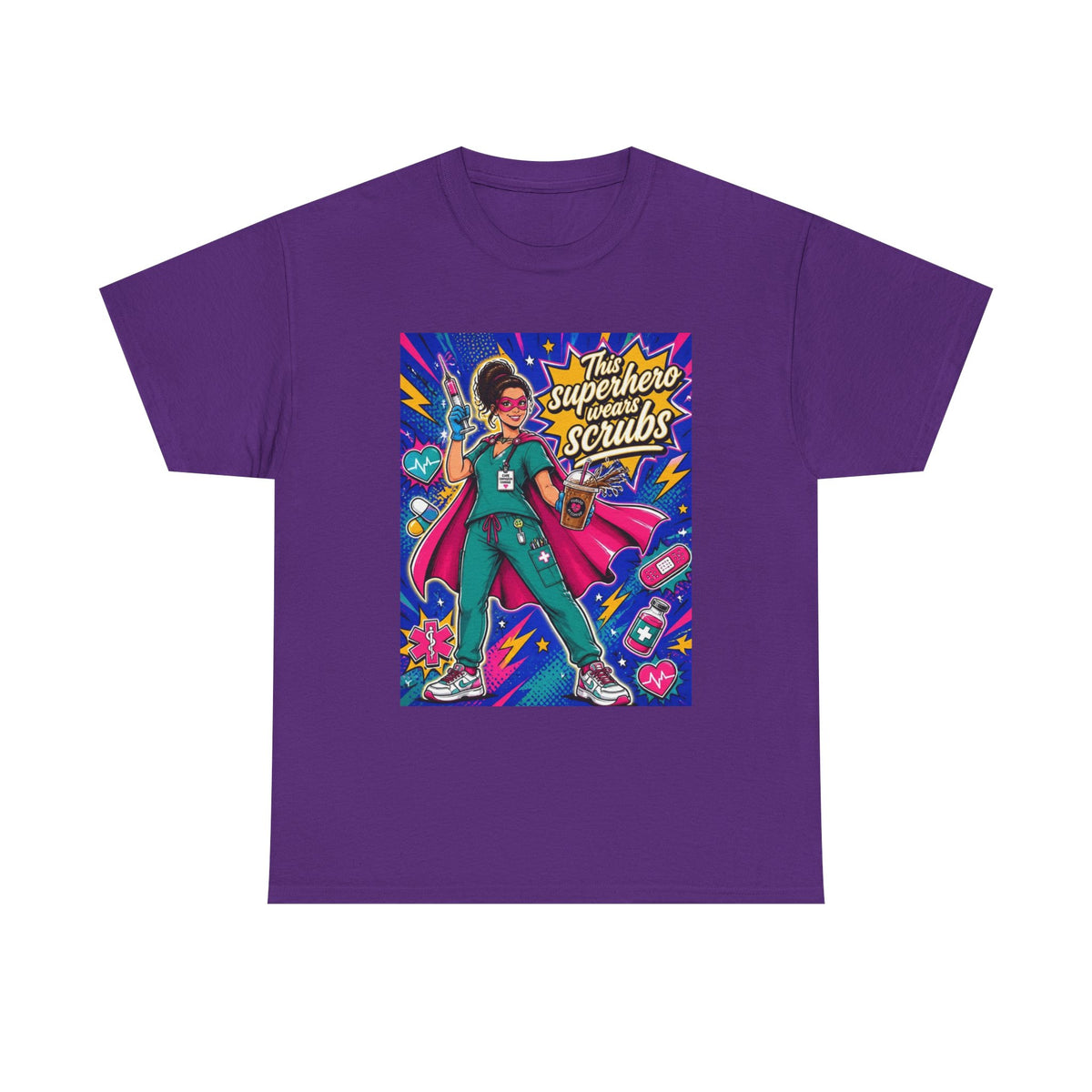 Superhero Scrubs Tee — "This Superhero Wears Scrubs" Nurse Medical Appreciation T-Shirt