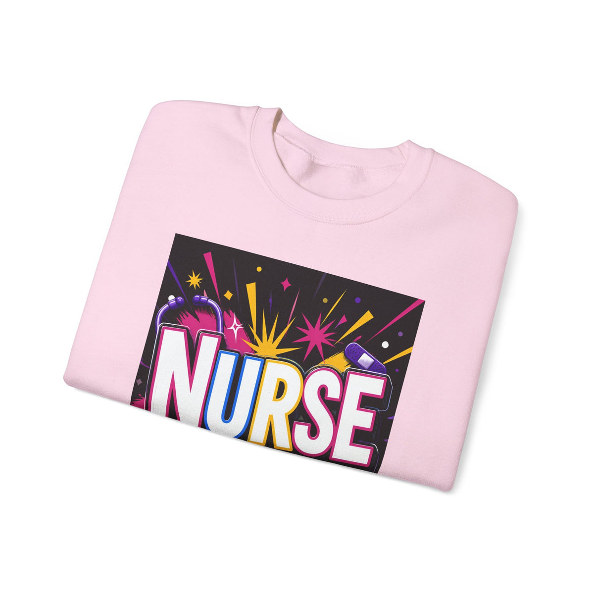 Nurse Crewneck Sweatshirt – "I Love Inspire Heal" Colorful Graphic