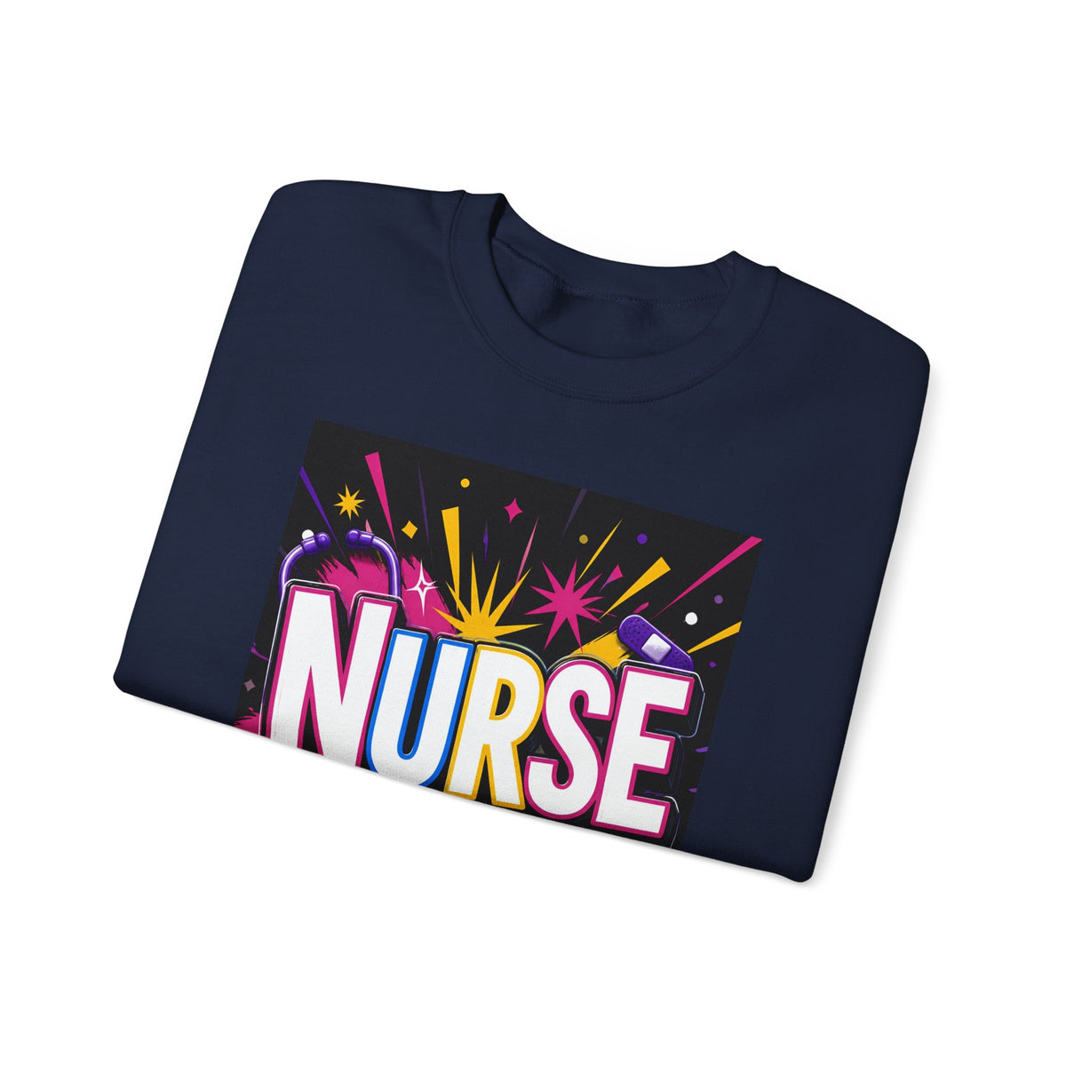Nurse Crewneck Sweatshirt – "I Love Inspire Heal" Colorful Graphic