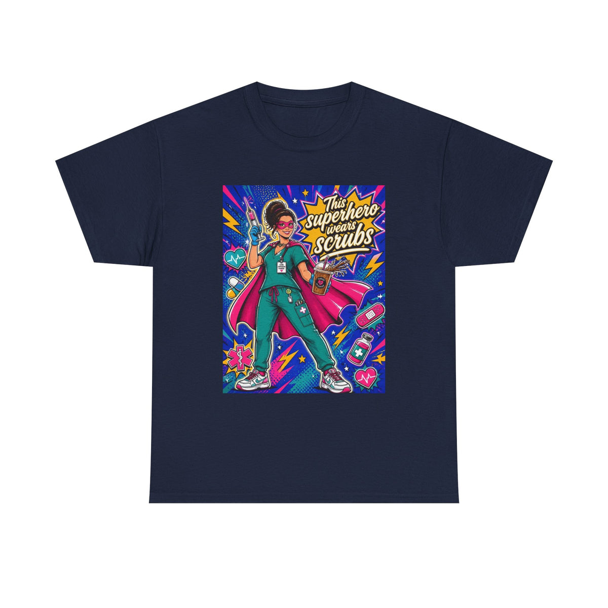 Superhero Scrubs Tee — "This Superhero Wears Scrubs" Nurse Medical Appreciation T-Shirt