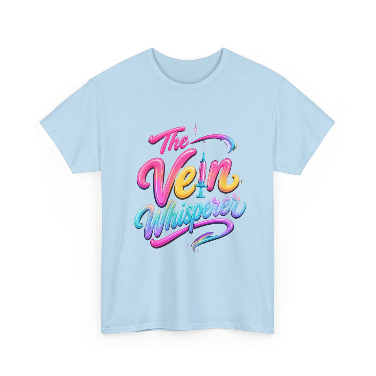 The Vein Whisperer T-Shirt — Colorful Retro Script Medical Enthusiast Tee