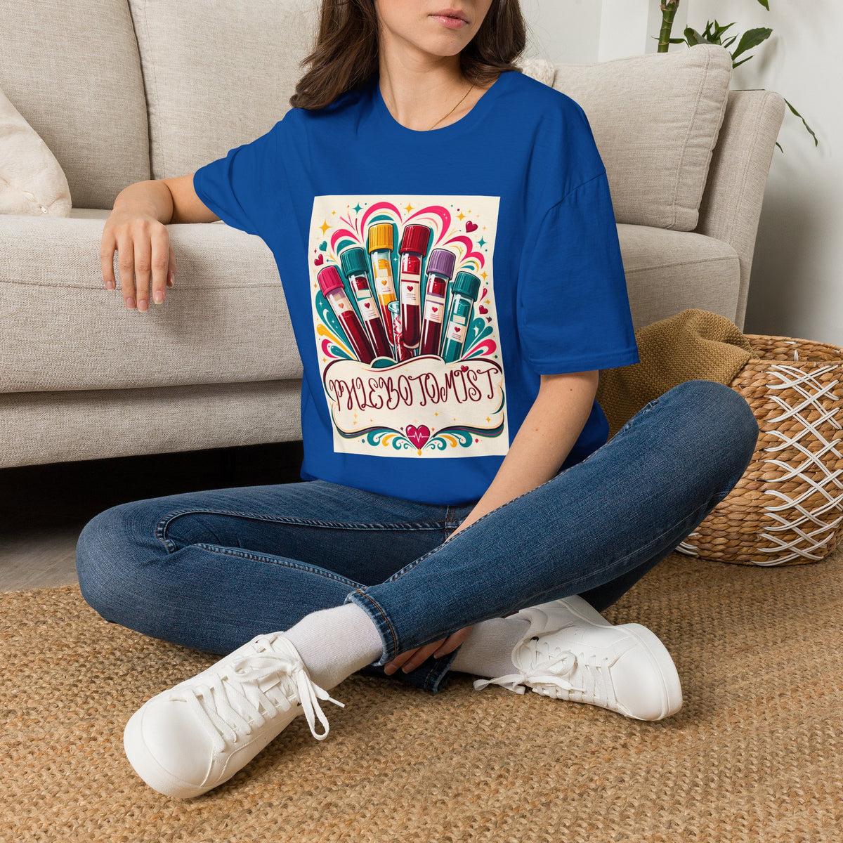 Phlebotomist Vibes T-Shirt — Colorful Blood Draw Tubes Design