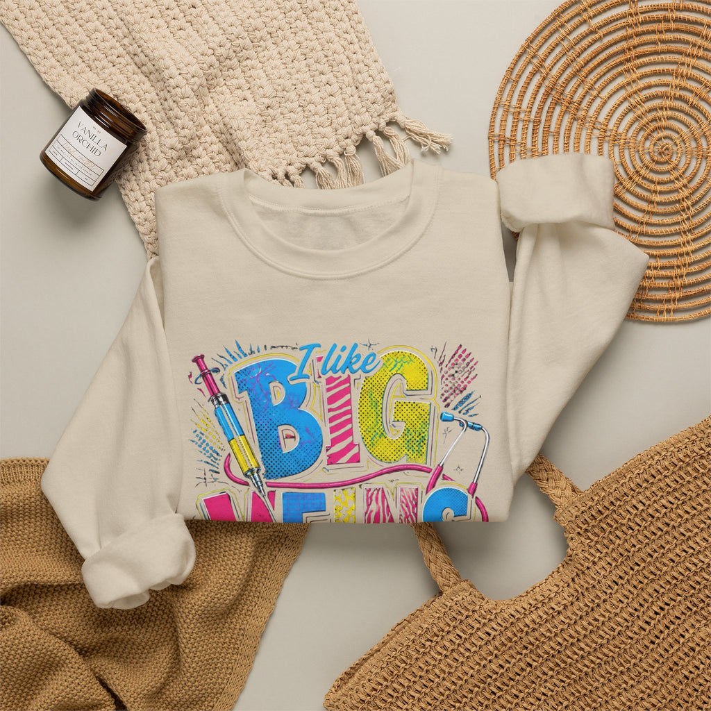 Sewing Crewneck Sweatshirt — "I Like Big Bows and I Cannot Lie" Colorful Quilting Design