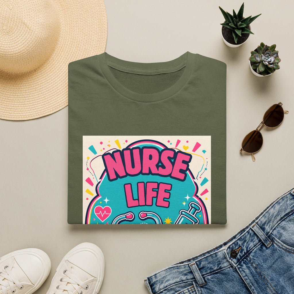 Nurse Life T-Shirt — Colorful Stethoscope & Syringe Graphic for Nurses