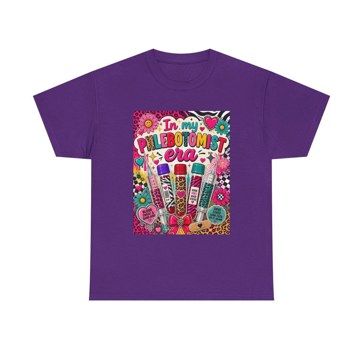 Phlebotomist Era T‑Shirt — Retro Colorful Medical Tech Tee