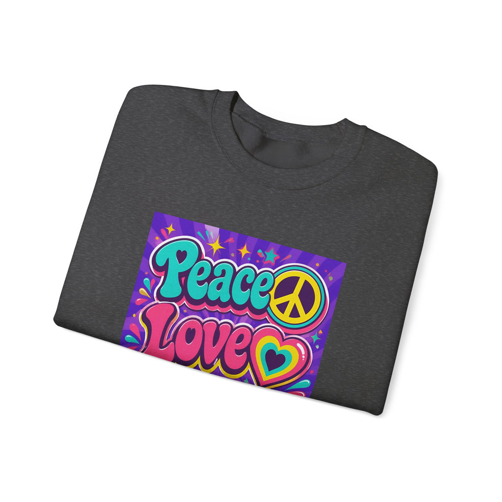 Crewneck Sweatshirt — "Peace Love Phlebotomy" Retro Hippie Medical Sweatshirt