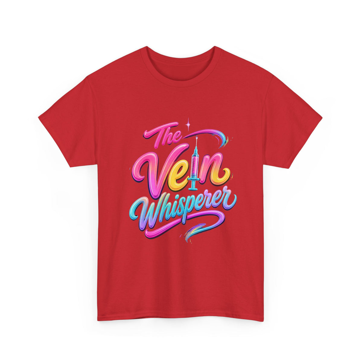The Vein Whisperer T-Shirt — Colorful Retro Script Medical Enthusiast Tee