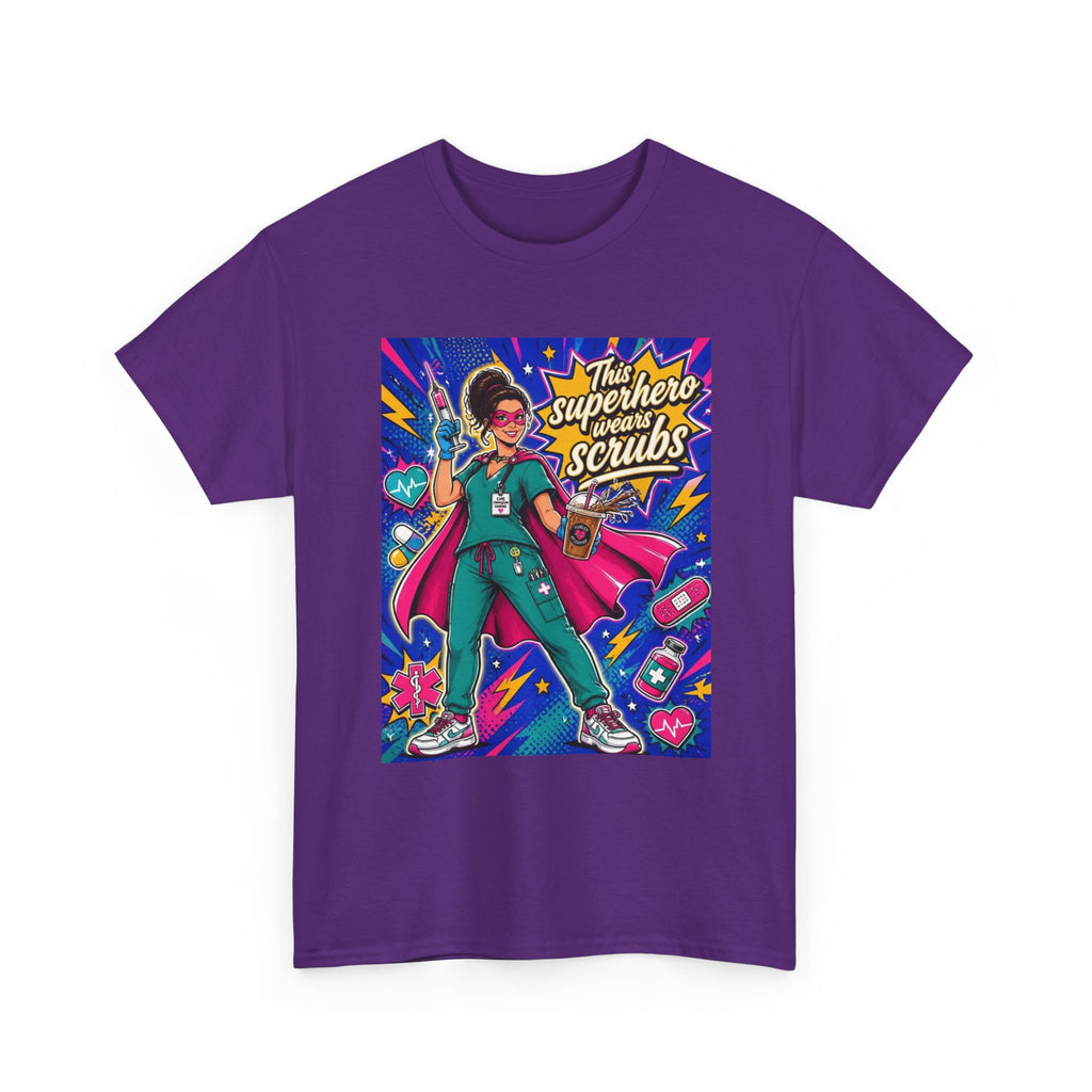 Superhero Scrubs Tee — "This Superhero Wears Scrubs" Nurse Medical Appreciation T-Shirt