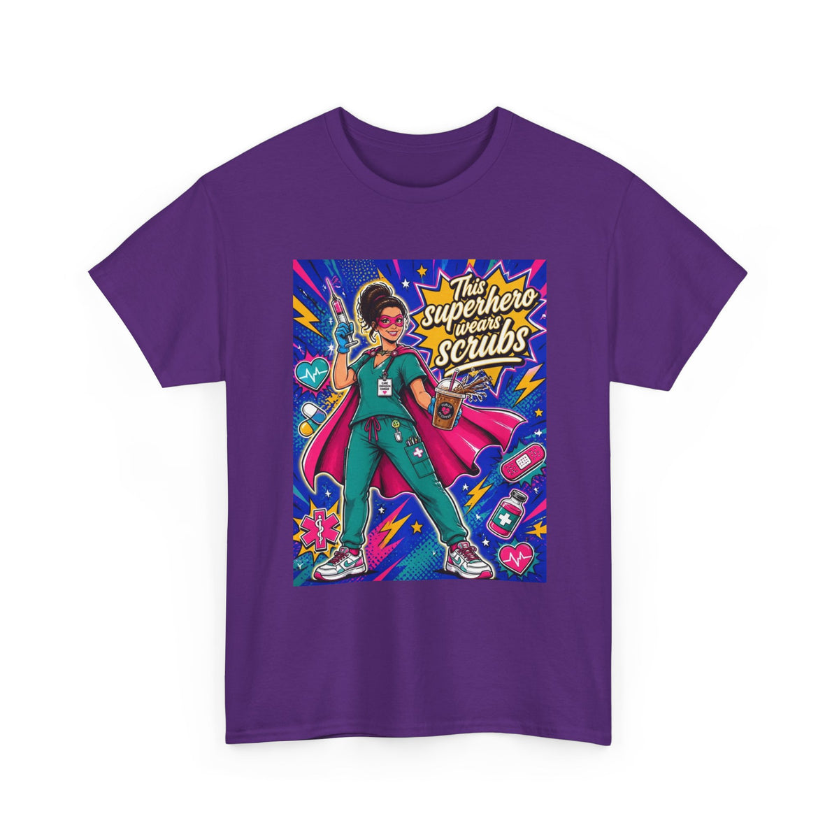 Superhero Scrubs Tee — "This Superhero Wears Scrubs" Nurse Medical Appreciation T-Shirt