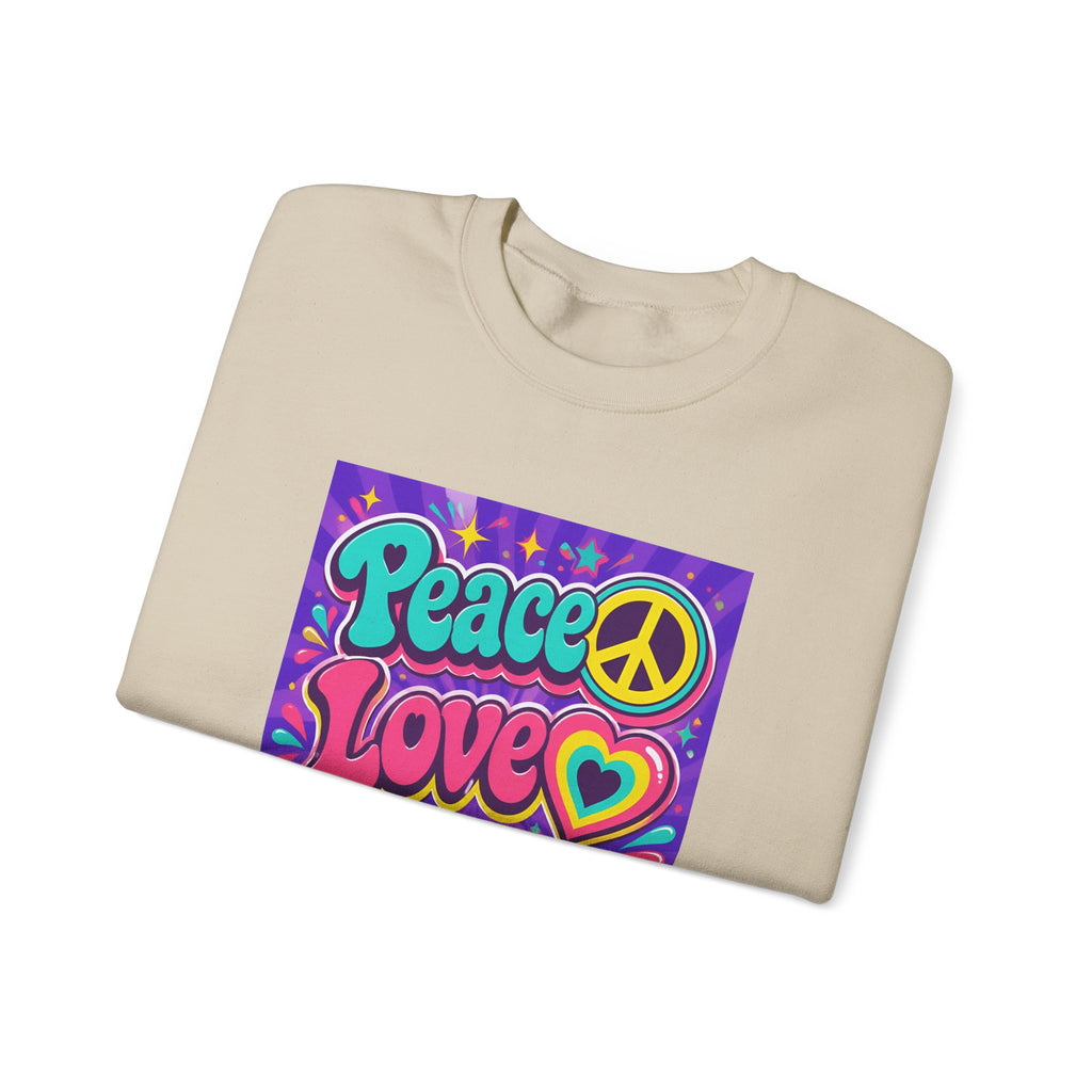 Crewneck Sweatshirt — "Peace Love Phlebotomy" Retro Hippie Medical Sweatshirt