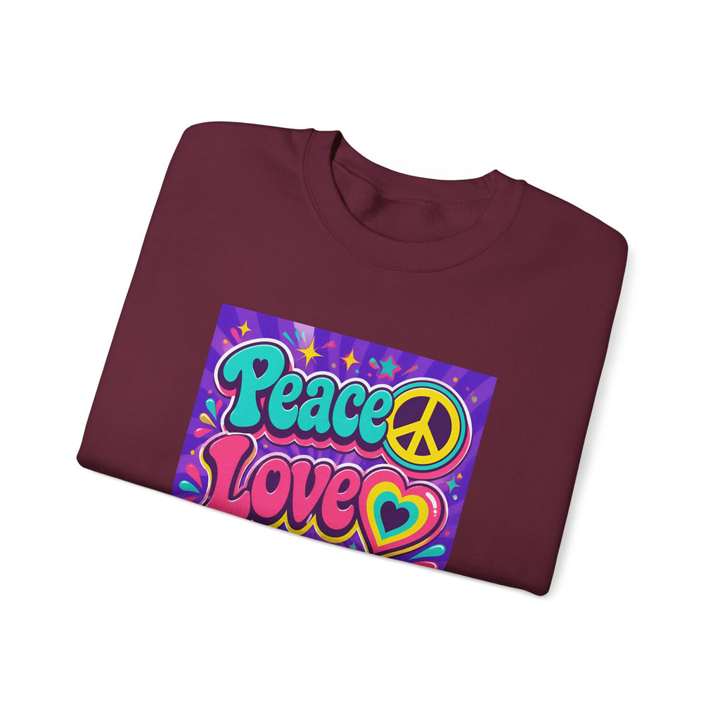 Crewneck Sweatshirt — "Peace Love Phlebotomy" Retro Hippie Medical Sweatshirt