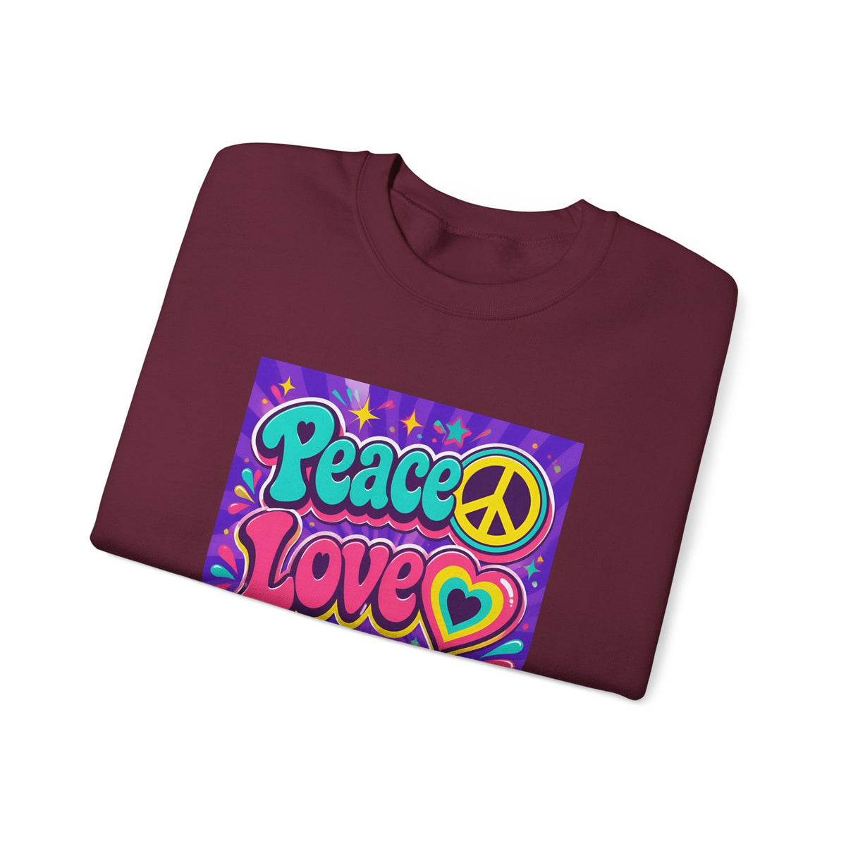 Crewneck Sweatshirt — "Peace Love Phlebotomy" Retro Hippie Medical Sweatshirt