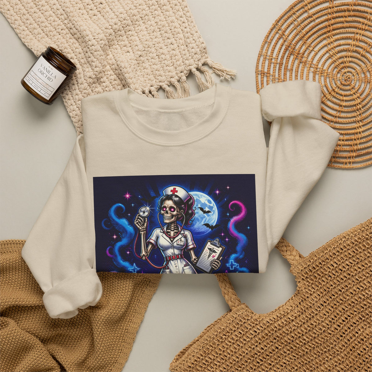 Nurse of the Night Sweatshirt - Retro Neon Nightshift RN Crewneck