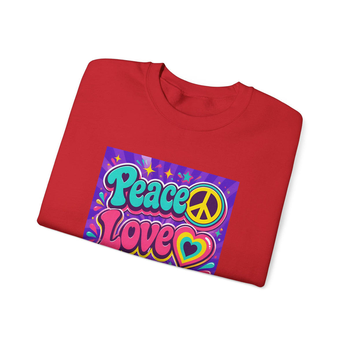 Crewneck Sweatshirt — "Peace Love Phlebotomy" Retro Hippie Medical Sweatshirt