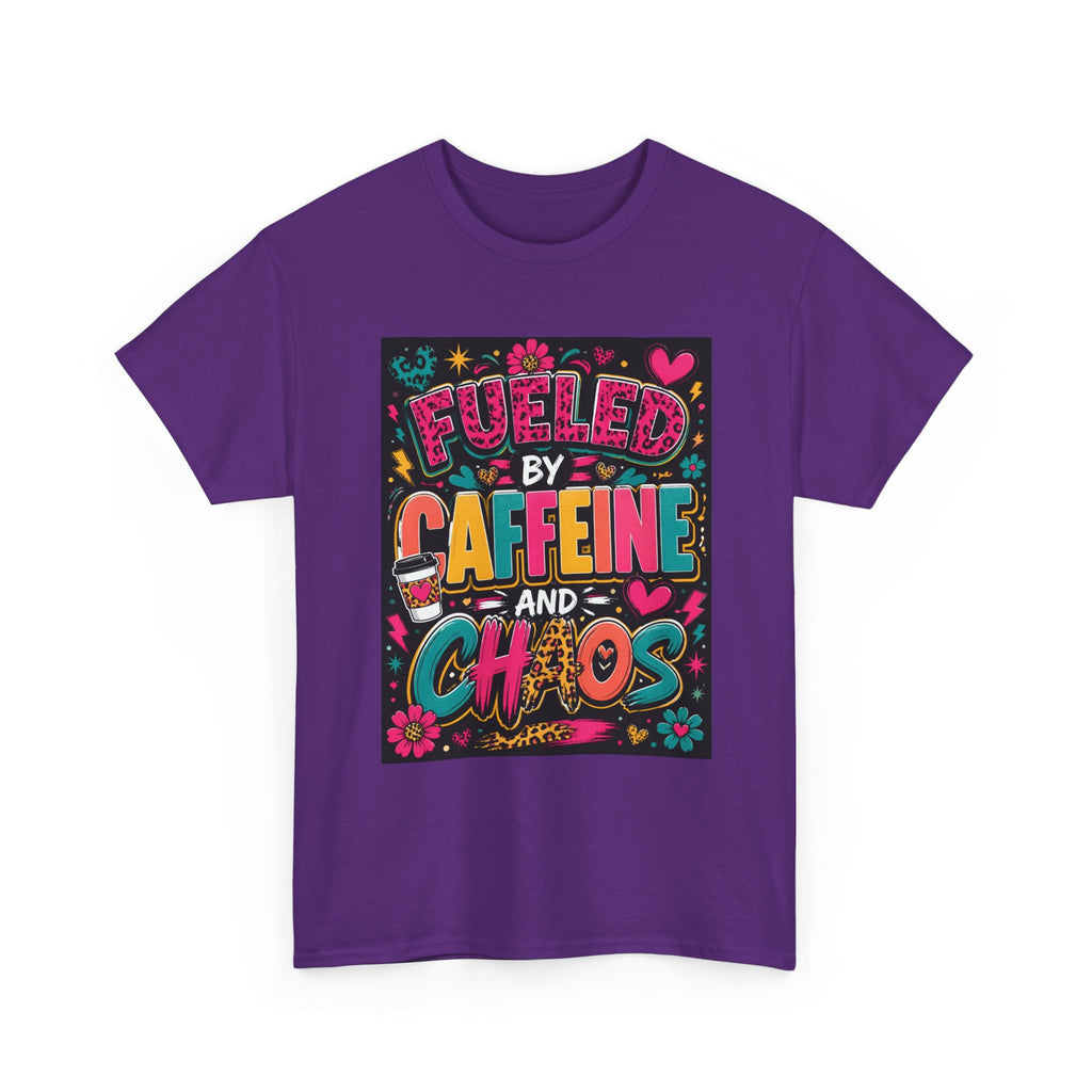 Coffee & Chaos T-Shirt — "Fueled by Caffeine and Chaos" Graphic Tee