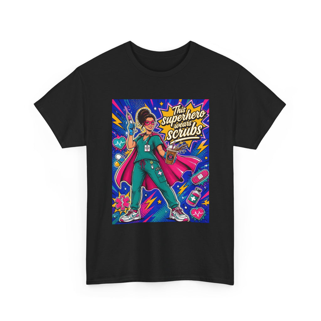Superhero Scrubs Tee — "This Superhero Wears Scrubs" Nurse Medical Appreciation T-Shirt