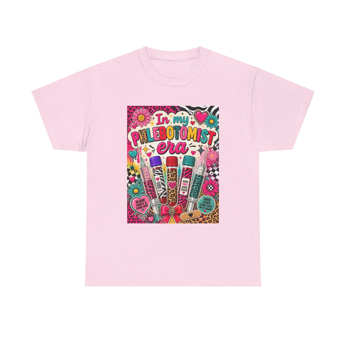 Phlebotomist Era T‑Shirt — Retro Colorful Medical Tech Tee