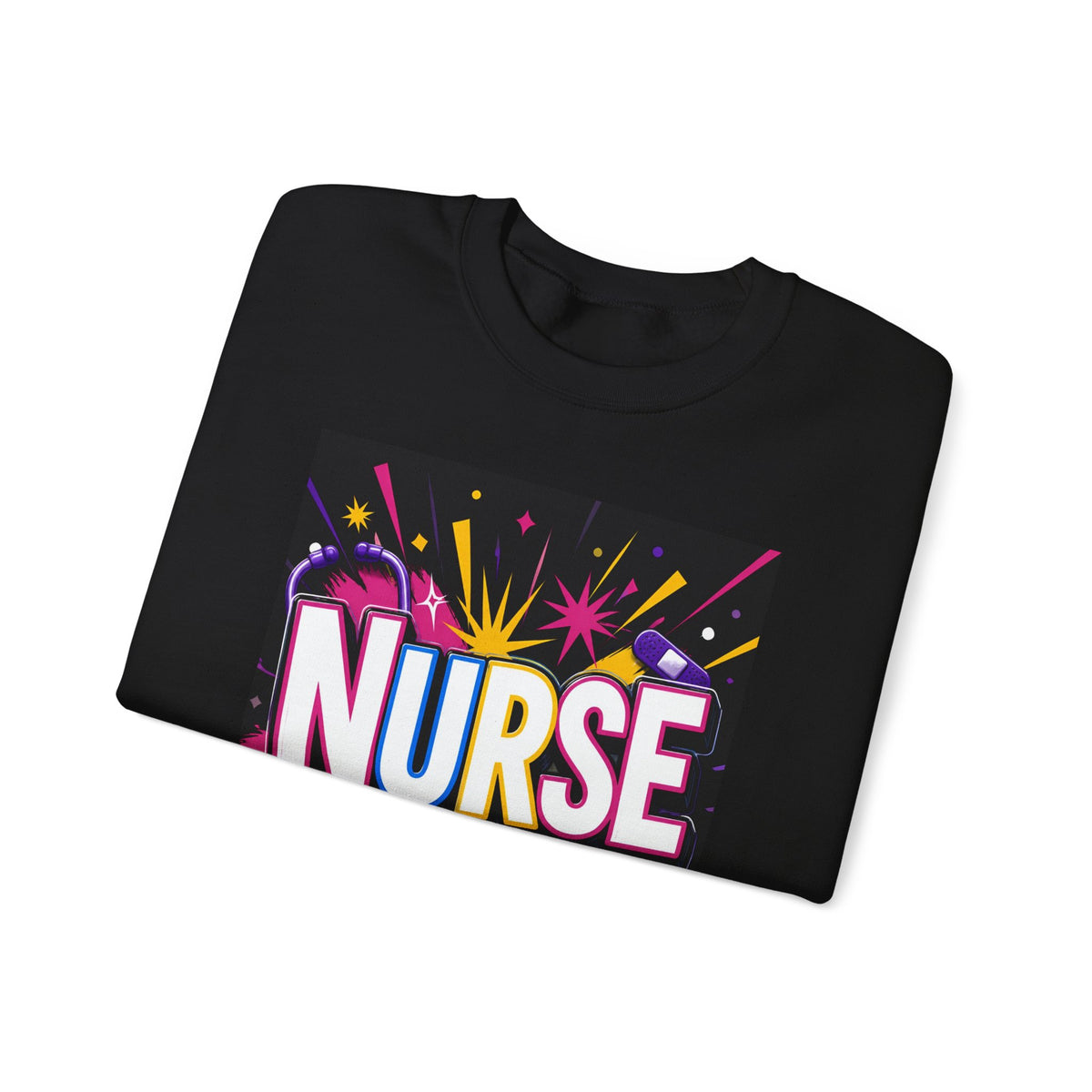 Nurse Crewneck Sweatshirt – "I Love Inspire Heal" Colorful Graphic