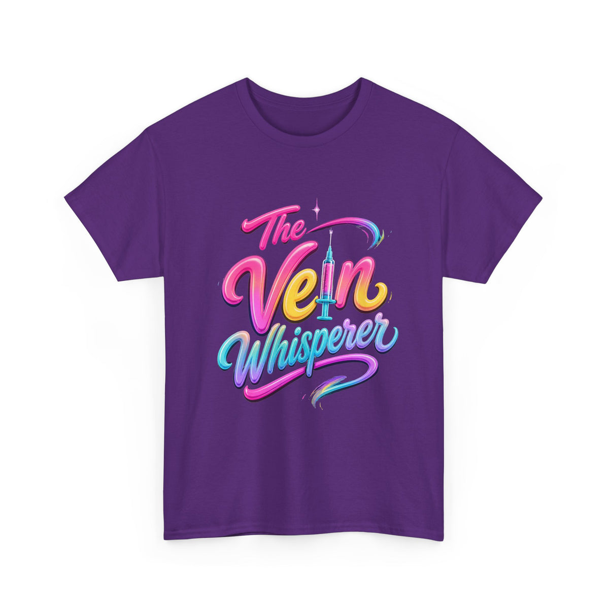 The Vein Whisperer T-Shirt — Colorful Retro Script Medical Enthusiast Tee