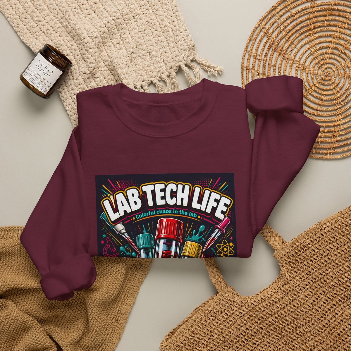 Lab Tech Life Sweatshirt — Colorful Test Tube Medical Lab Tech Shirt
