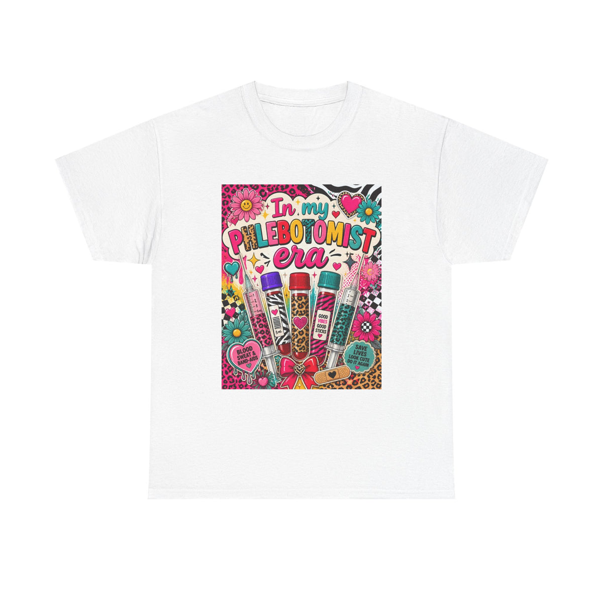 Phlebotomist Era T‑Shirt — Retro Colorful Medical Tech Tee