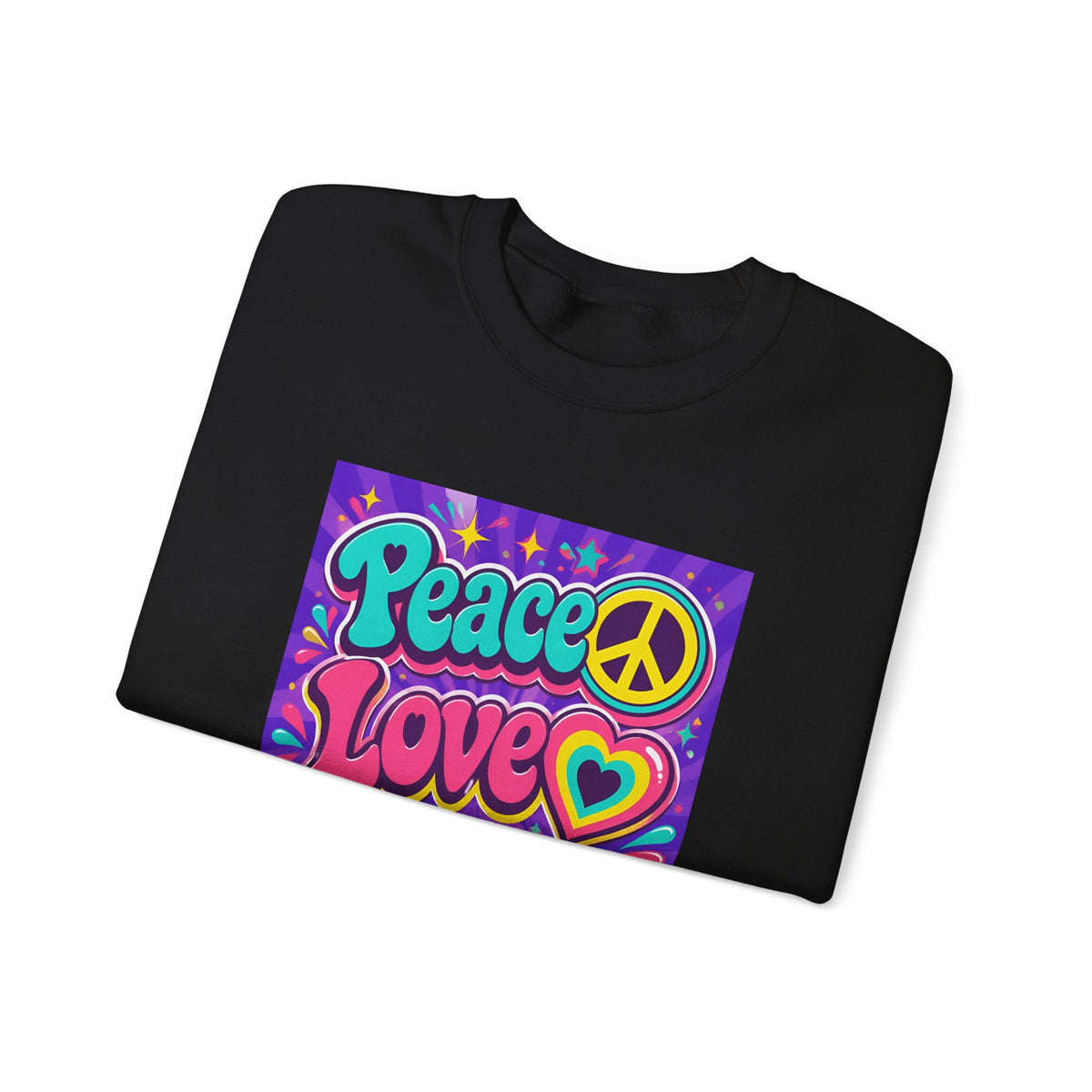 Crewneck Sweatshirt — "Peace Love Phlebotomy" Retro Hippie Medical Sweatshirt