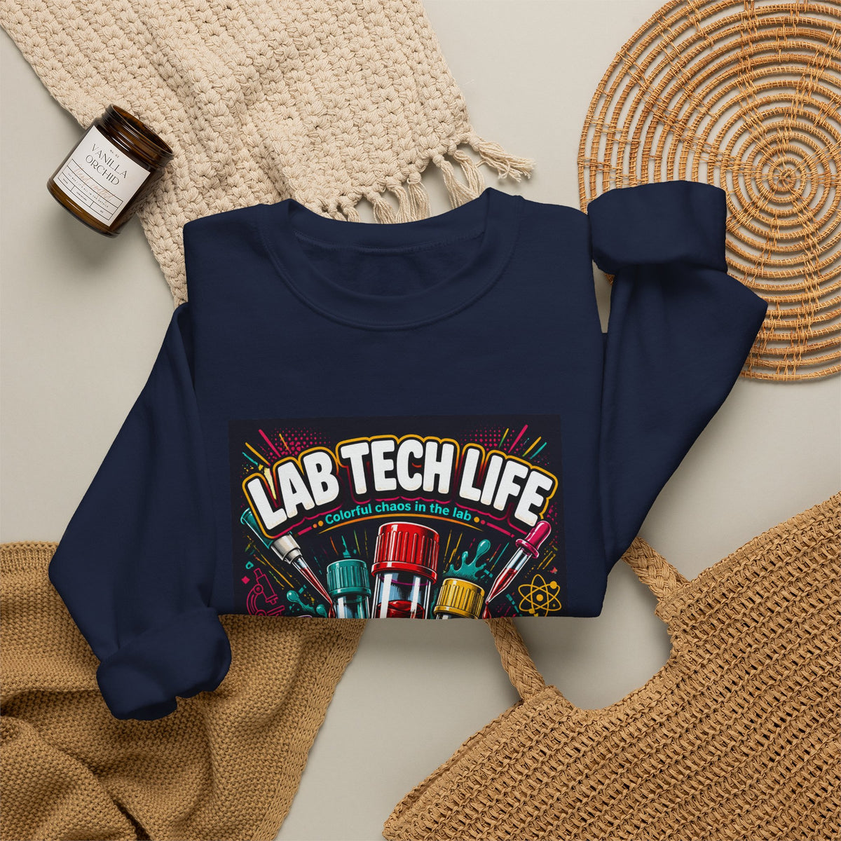Lab Tech Life Sweatshirt — Colorful Test Tube Medical Lab Tech Shirt