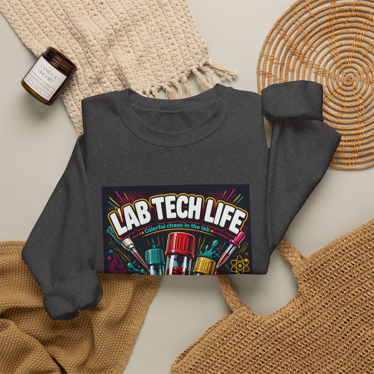 Lab Tech Life Sweatshirt — Colorful Test Tube Medical Lab Tech Shirt