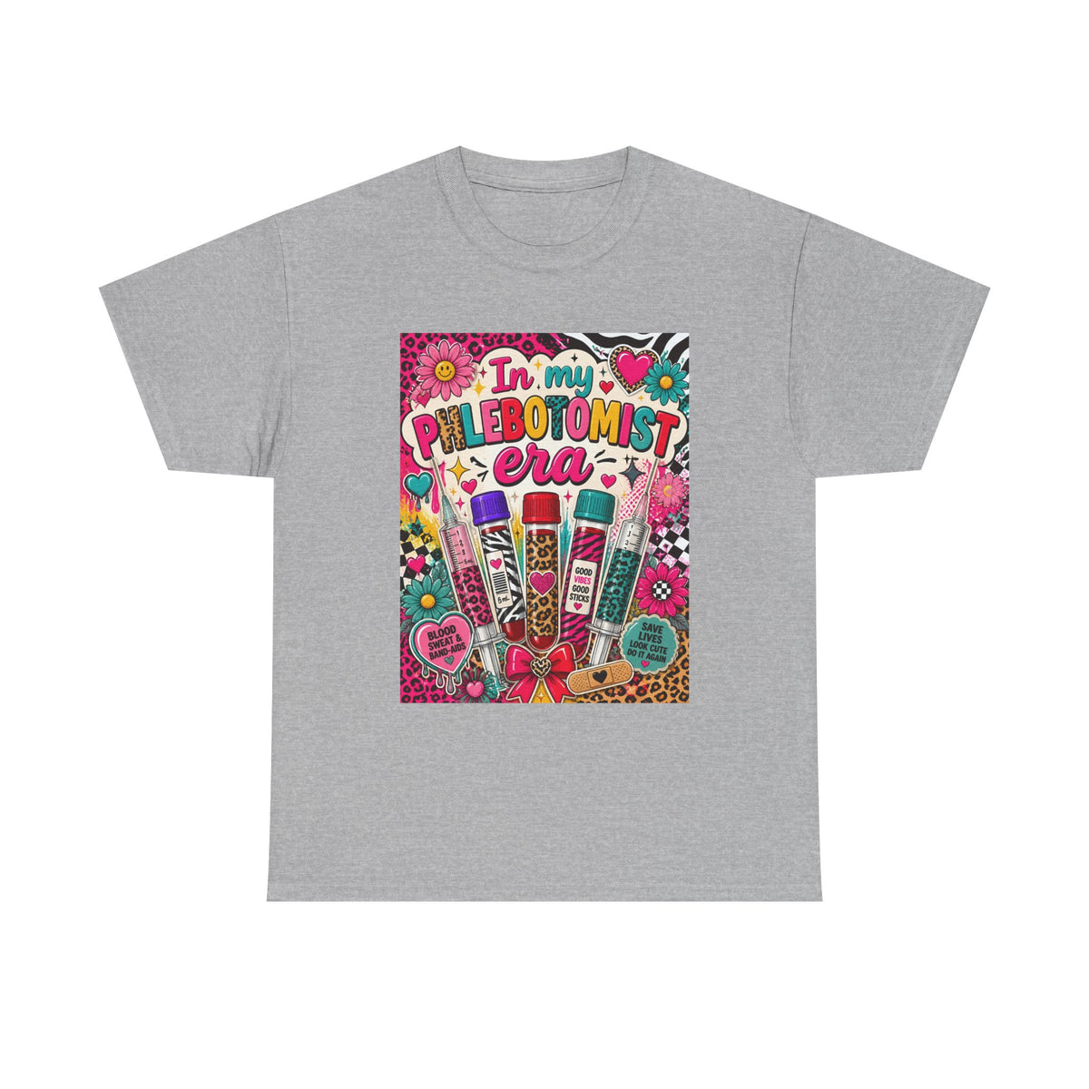 Phlebotomist Era T‑Shirt — Retro Colorful Medical Tech Tee