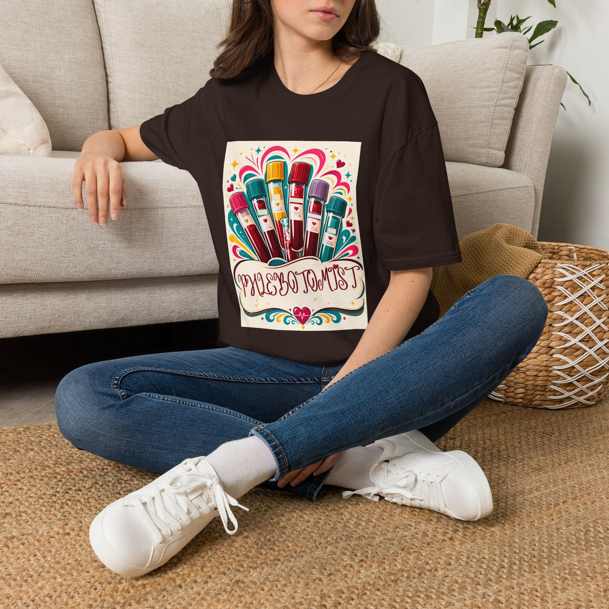 Phlebotomist Vibes T-Shirt — Colorful Blood Draw Tubes Design