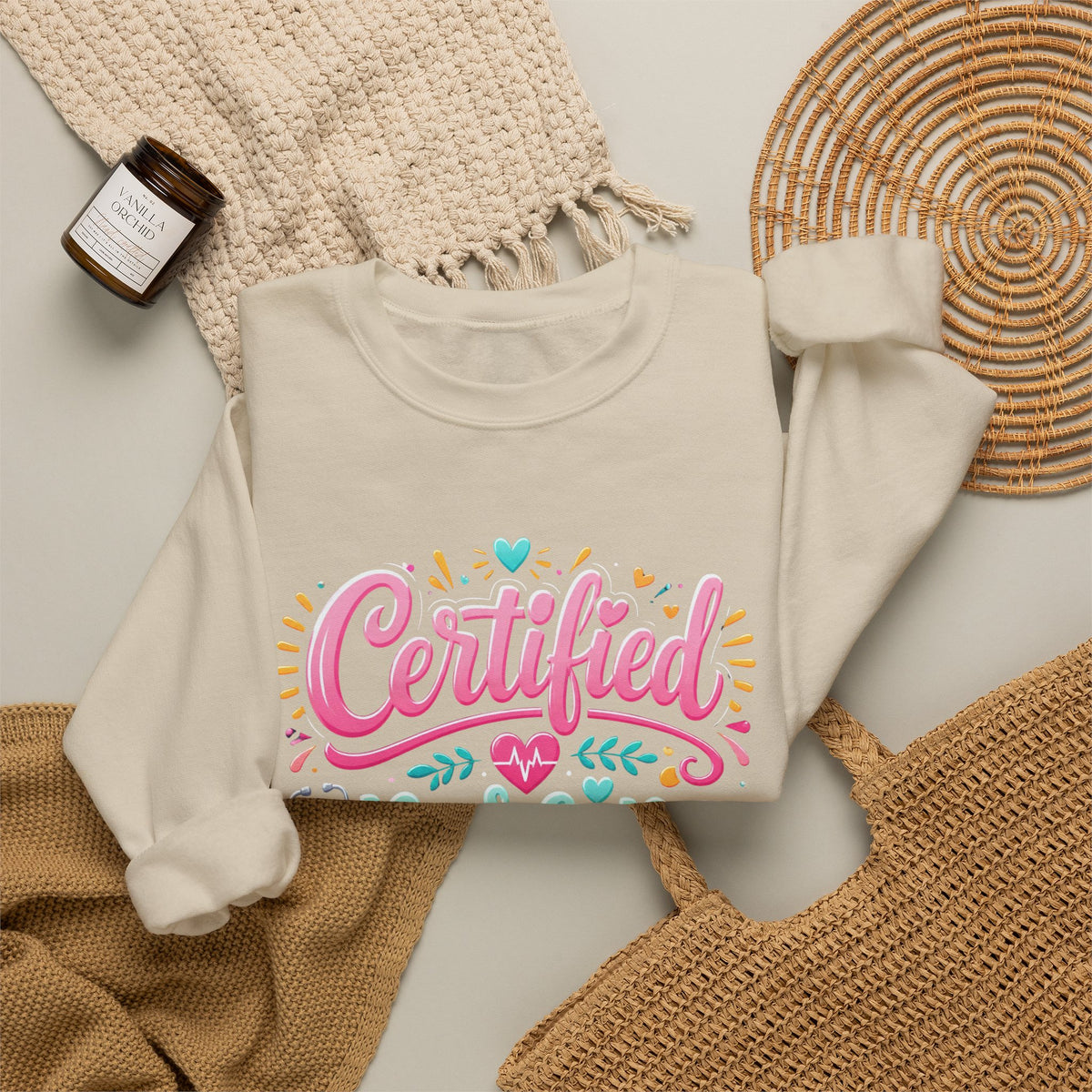 Certified Nursing Assistant Sweatshirt — Cute Colorful CNA Crewneck Gift