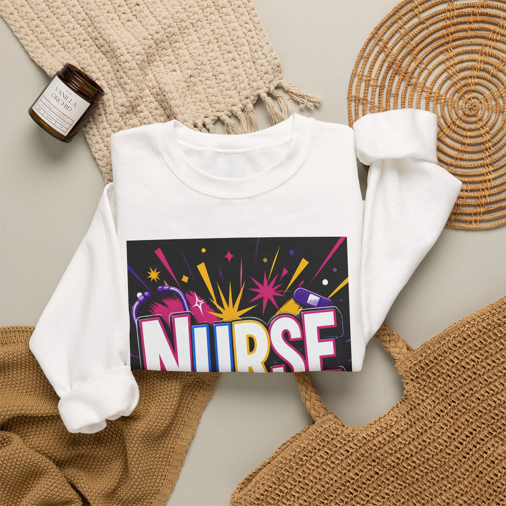 Nurse Crewneck Sweatshirt – "I Love Inspire Heal" Colorful Graphic