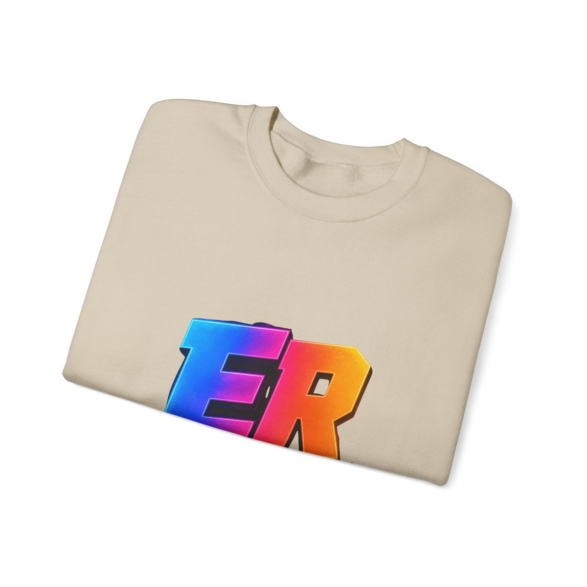 ER Crew Sweatshirt – Colorful Retro Gradient Logo Crewneck