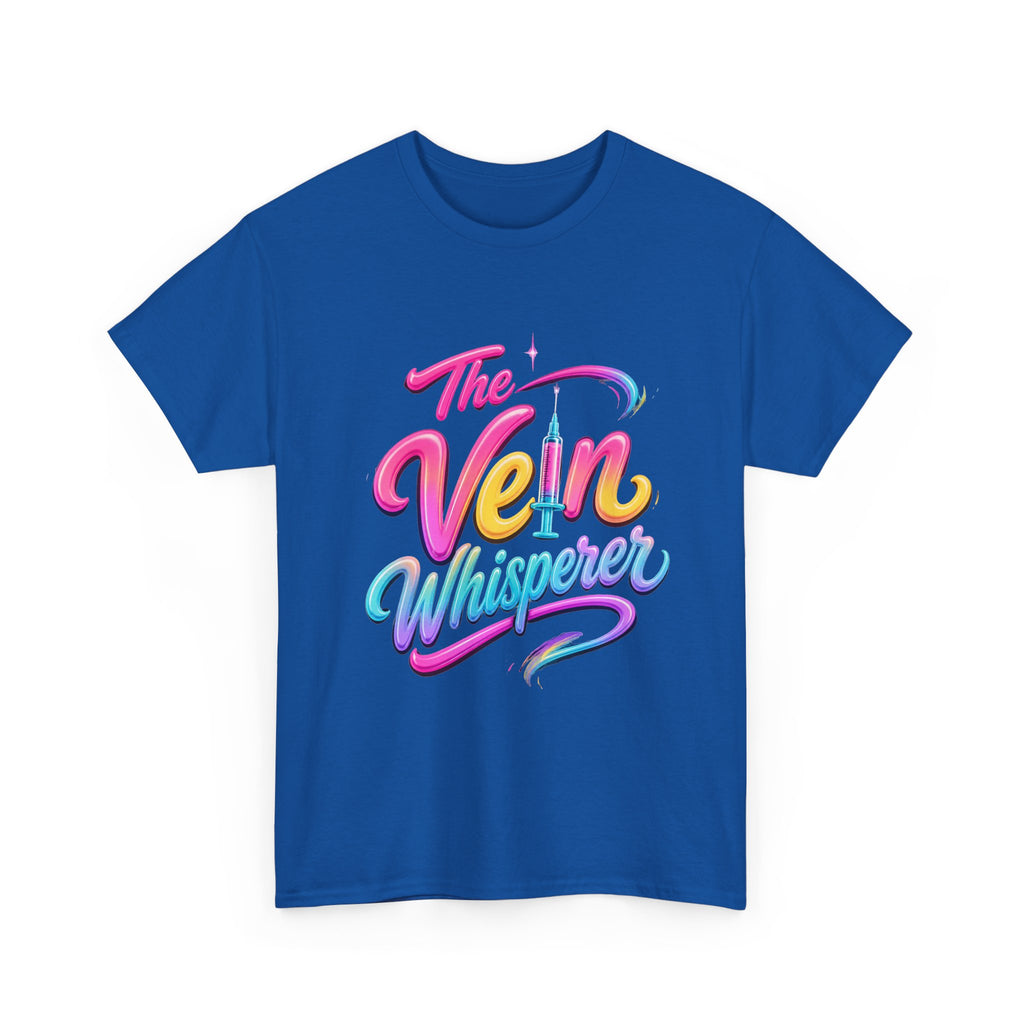 The Vein Whisperer T-Shirt — Colorful Retro Script Medical Enthusiast Tee