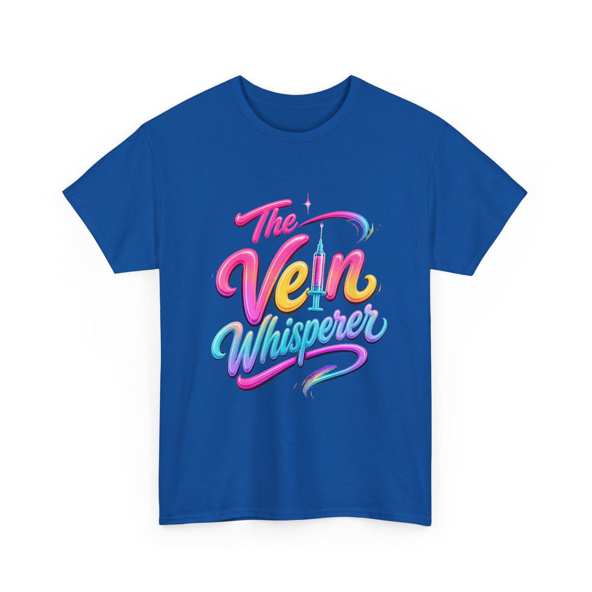 The Vein Whisperer T-Shirt — Colorful Retro Script Medical Enthusiast Tee