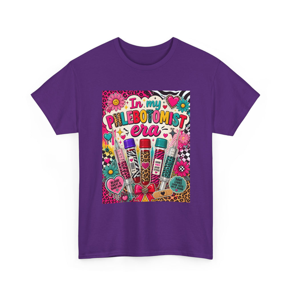 Phlebotomist Era T‑Shirt — Retro Colorful Medical Tech Tee