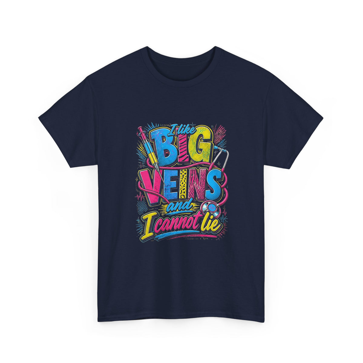 T-Shirt — "Big Veins and I Cannot Lie" Retro Graphic Tee