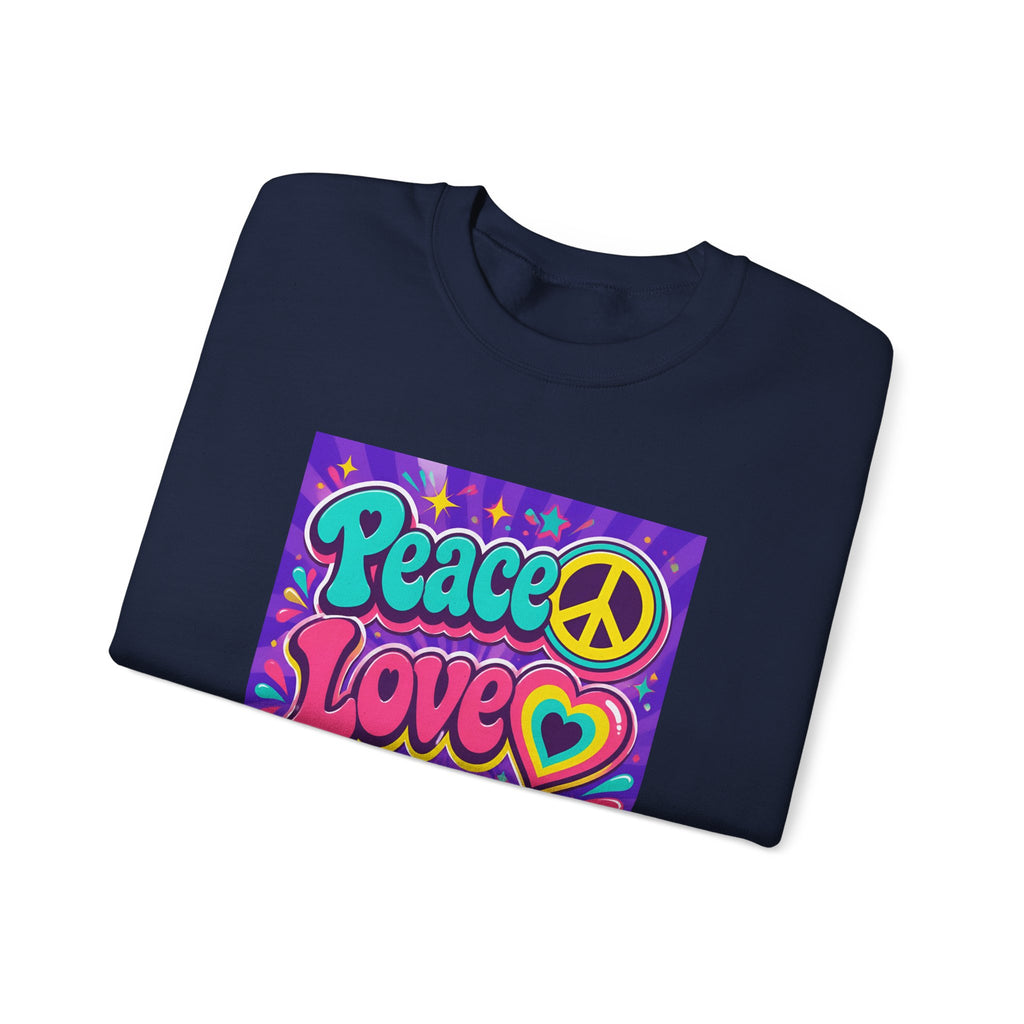 Crewneck Sweatshirt — "Peace Love Phlebotomy" Retro Hippie Medical Sweatshirt