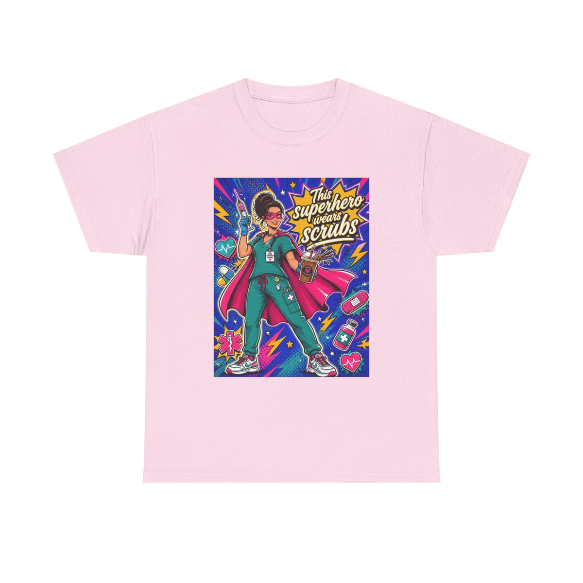 Superhero Scrubs Tee — "This Superhero Wears Scrubs" Nurse Medical Appreciation T-Shirt