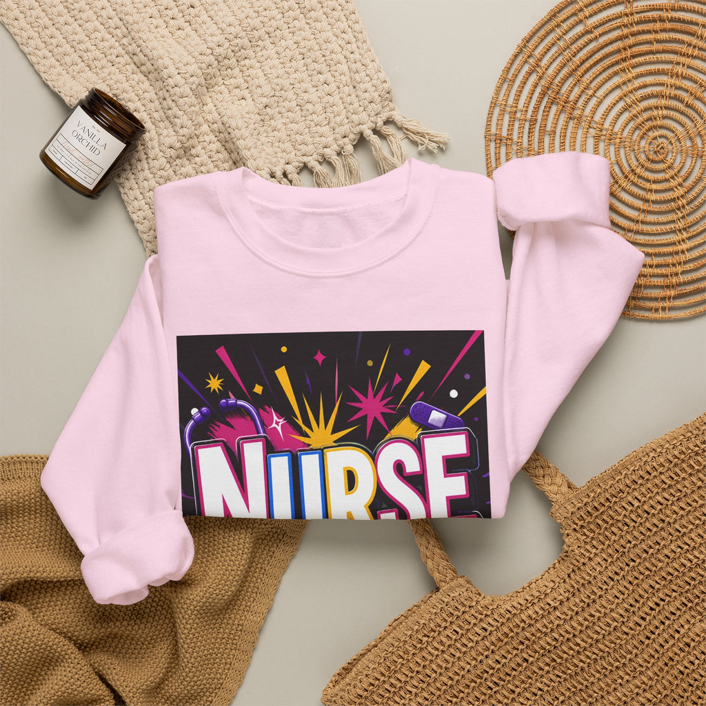 Nurse Crewneck Sweatshirt – "I Love Inspire Heal" Colorful Graphic