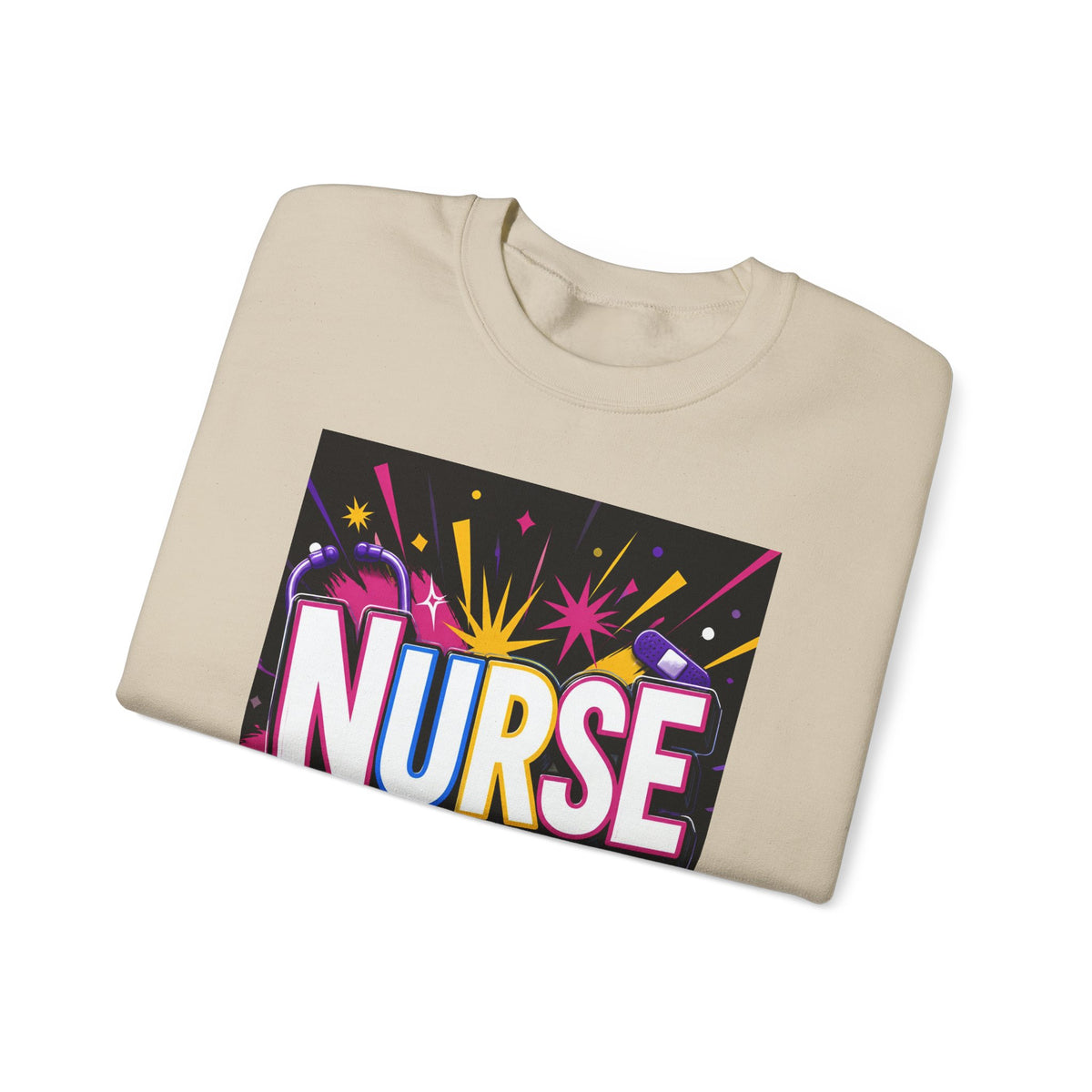 Nurse Crewneck Sweatshirt – "I Love Inspire Heal" Colorful Graphic