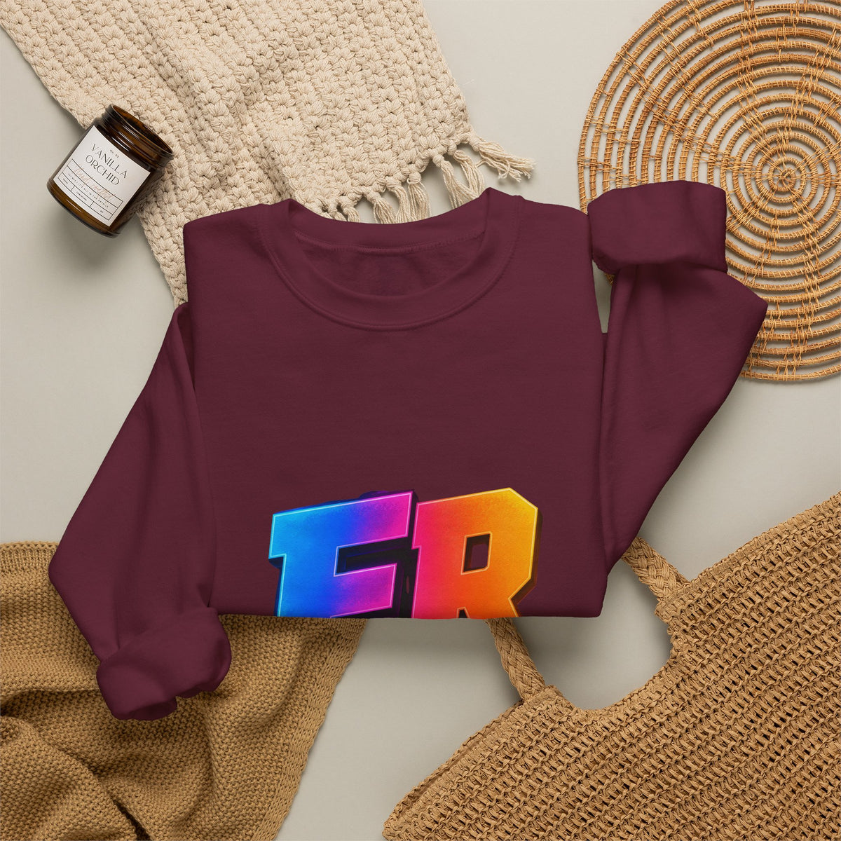 ER Crew Sweatshirt – Colorful Retro Gradient Logo Crewneck