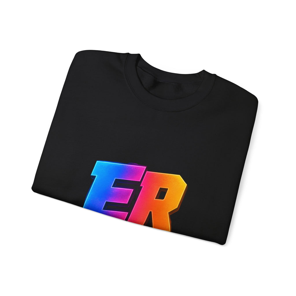 ER Crew Sweatshirt – Colorful Retro Gradient Logo Crewneck
