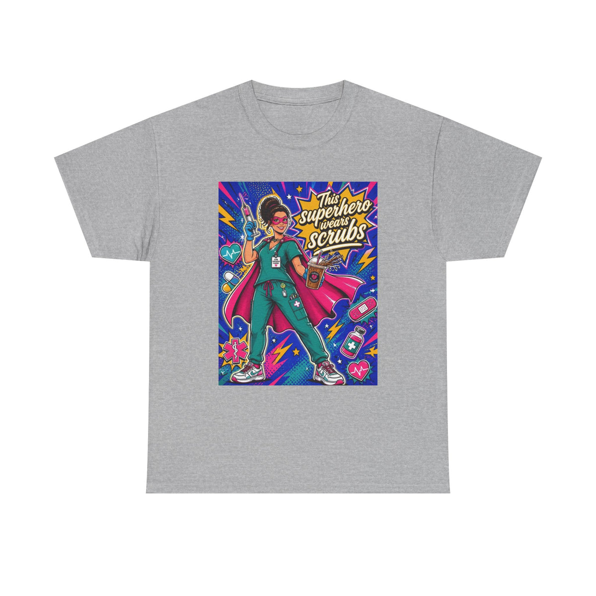 Superhero Scrubs Tee — "This Superhero Wears Scrubs" Nurse Medical Appreciation T-Shirt