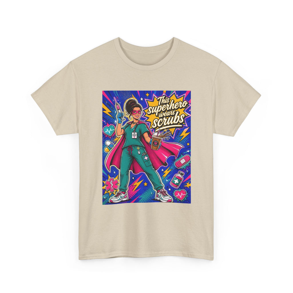 Superhero Scrubs Tee — "This Superhero Wears Scrubs" Nurse Medical Appreciation T-Shirt